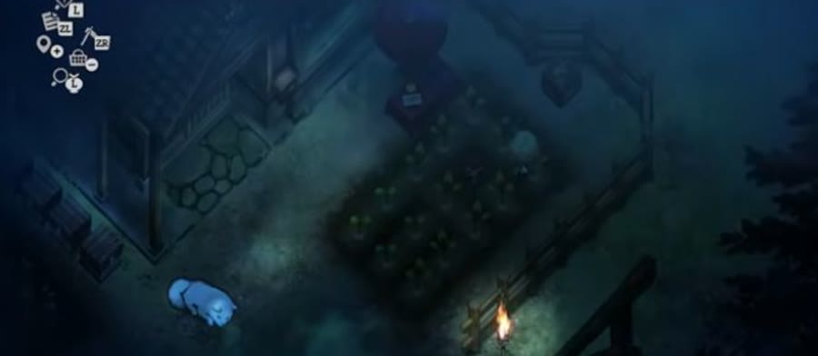 午前0時15分に牧場で作業しているゲーム画面