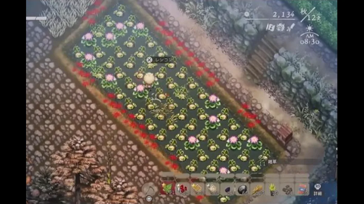 ほの暮しの庭 農作業の効率化・自動化ガイドで確認したゲーム画面