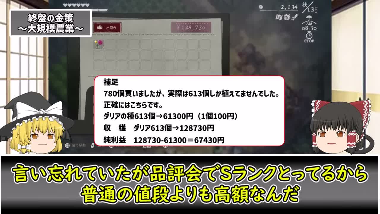 ほの暮しの庭でダリア613個を栽培した費用と売上と利益