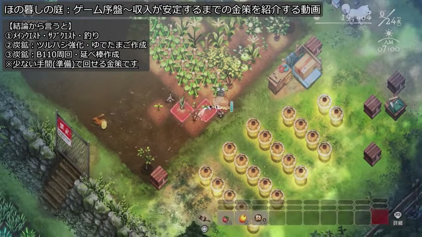 ほの暮しの庭の序盤から中盤までの金策方法