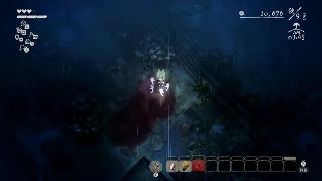赤い携帯電話を選んだ主人公の背後に黒い怪異と白い手が現れたゲーム画面