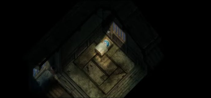 自宅の室内にベッドを置いたゲーム画面