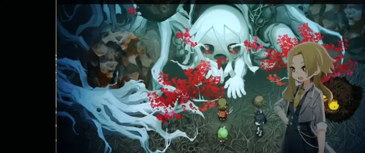 第5章 手順32「白い体・根のような足場を上る」のゲーム画面